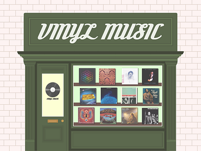 Record Shop illustrator music vinyl