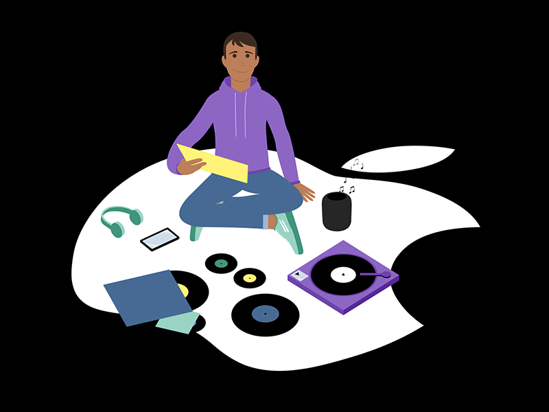 Vinyl Jam animation apple color bars design illustration loop lp music music album records spec vinyl