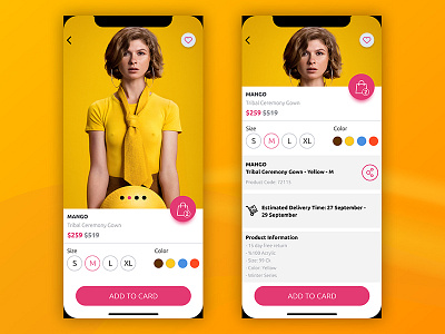 E-Commerce app card detail ecommerce fashion ios iphonex mobile product ui ux