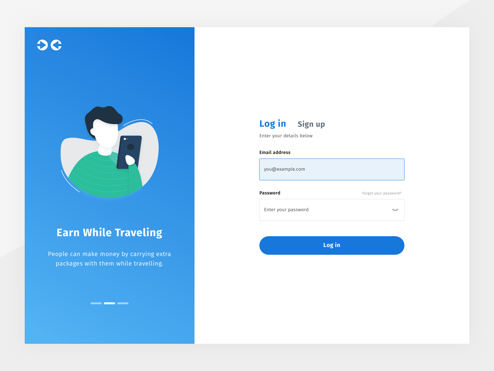 Log in and Sign up Form by Muhammet Bozyiğit on Dribbble