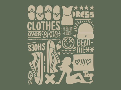 Clothes over bros illustration vector