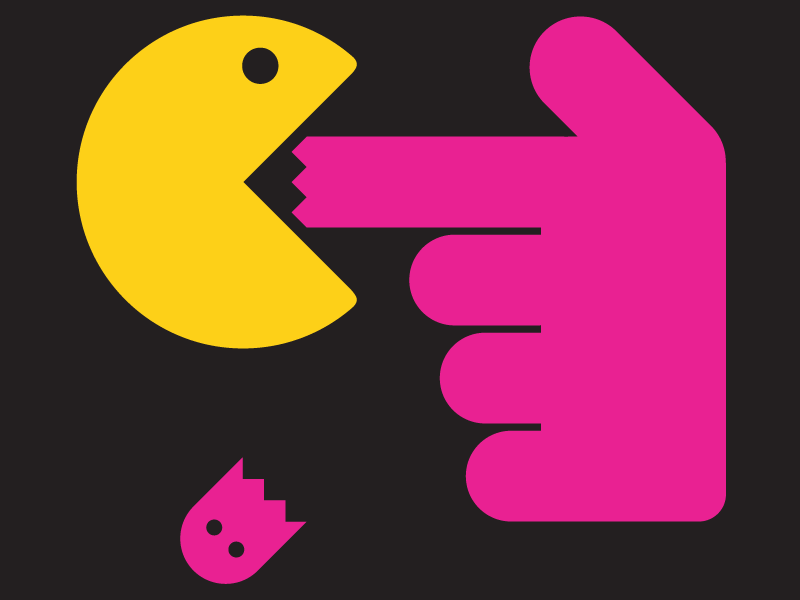 Ouch! retro pacman atari graphics graphic design illustration