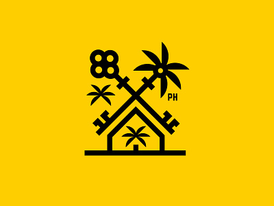 Alona Land Resort accomodation brand design graphic hotel house icon iconography identity key logo mark palm palm tree ph philippines resort sign