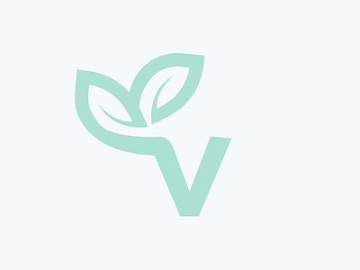 V brand caligraphy design food graphic icon iconography identity illustration leaf letter letter v logo mint natural nature sign signdesign typography v