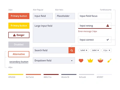 Muesli Me — Tiny UI Kit buttons form icons kick start kit kitchen sink labels startup ui