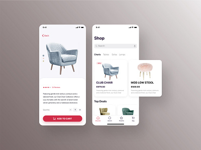 Furniture Store App app e commerce ios ui ux