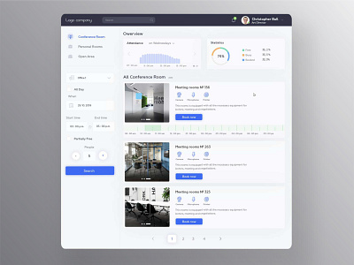 Online booking app crm dashboard ui ux web