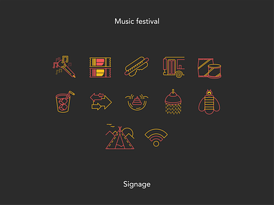Signage - Music festival festival icon iconography music vector