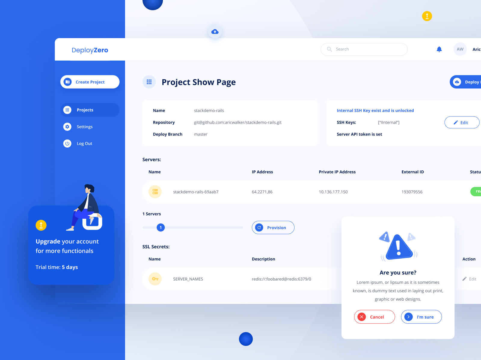 DeployZero - UI | UX | Dashboard for SaaS product by Svetlana ...