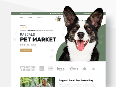 UI/UX for Rascals Pet Market (sales-focused structure) clean design creative design ecommerce google graphic design home page landing page marketing page marketplace modern design online store pet pet market product page raiting review sales focused design ui ux website design