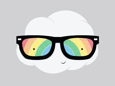 Seeing Rainbows cartoon character cloud cute fun illustration