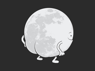 Full Moon-er cartoon character cute fun illustration lol moon pun vector