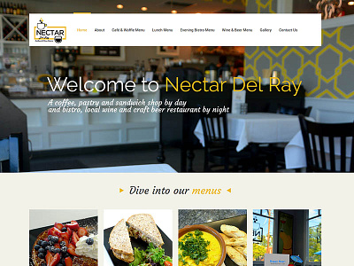 Nectar Del Ray | Website Design bistro craft food menu pastry restaurant sandwich web website wine