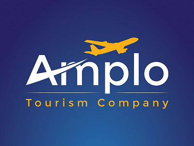 Amplo | Logo Design abstract company design lines logo plane tourism