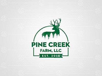 Pine Creek Farm Logo Design deer logo farm logo logo design pine logo tree logo
