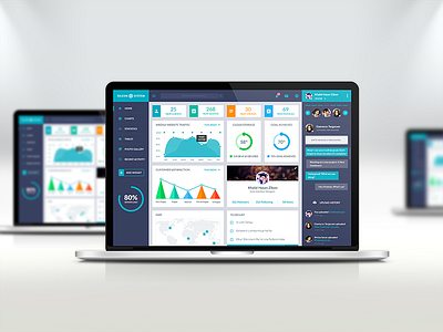 Silicon System Dashboard admin panel area asset management chart dashboard doughnut graph teal