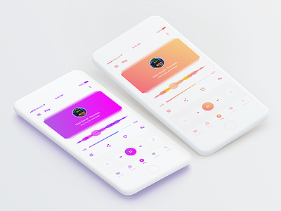 Music Player clean gradient ios iphone music player orange pink purple red visualization visualizer white