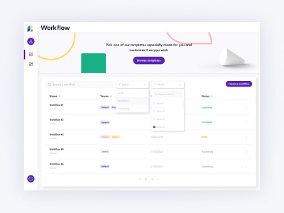 Workflow app dashboard design product design ui ux workflow