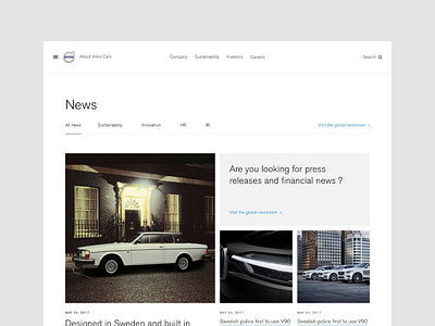 Volvo Cars — Interface Design for their new corporate website