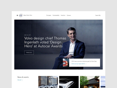 Volvo Cars — Interface Design for their new corporate website