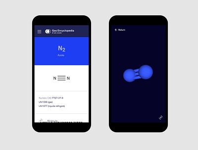 Air Liquide — Web Application for their 1972 Gas Encyclopedia 3d app design interface mobile science site ui web