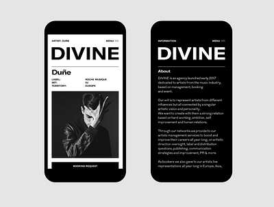 Divine Musique — UX & Interactive Art Direction art direction design interface mobile responsive site ui ux web
