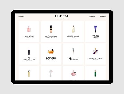 L'oréal Group • UX & Art Direction for the 2018 Annual Report art direction corporate design interface mobile responsive site ui ux web