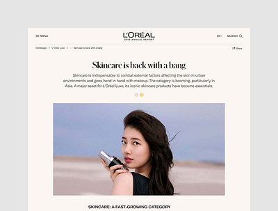 L'oréal Group • UX & Art Direction for the 2018 Annual Report art direction corporate design interface mobile responsive site ui ux web