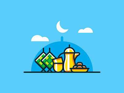 Eid Al Fitr affinitydesigner eid eidalfitr icon illustration ketupat minimal mubarak