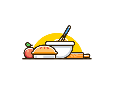 Baking affinitydesigner baking icon illustration minimal pie