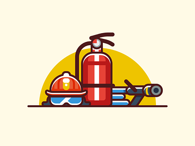 Firefighter affinitydesigner design firefighter icon illustration minimal