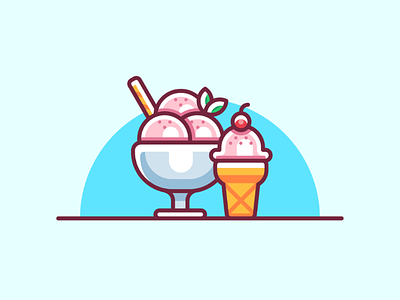 Ice Cream affinitydesigner icecream icon illustration minimal summer