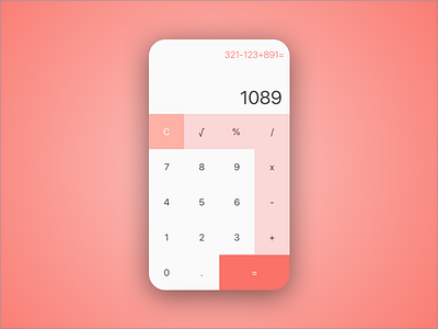 Simple Calculator #dailyui #004 004 2019 calculator color of the year dailyui living coral pantone