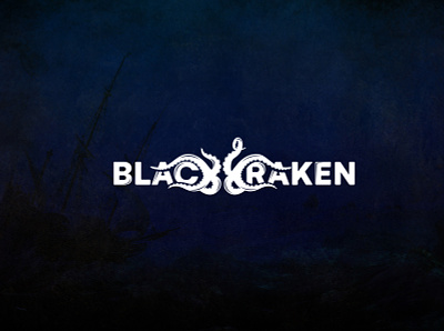 Black Kraken design game games illustration kraken logo logotype octopus sea typography vector