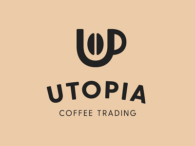 Utopia Coffee Logo coffee coffee bean coffee logo logo
