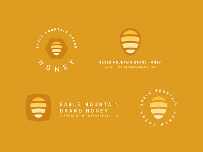 Eagle Mt Honey Logo badge honey lockup logo