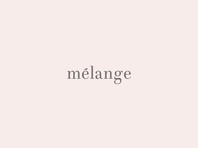 Mélange Concept branding design logo serif type typography visual identity