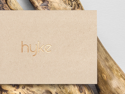 Hyke Gold Foil Card brand branding card custom type gold foil graphic design identity kraft logo sans serif type typography