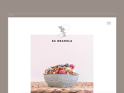 Sa Granola Homepage brand gluten free granola graphic design identity logo minimal mockup vegan web design website