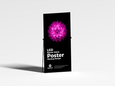 Free LED Banner Stand Poster Mockup