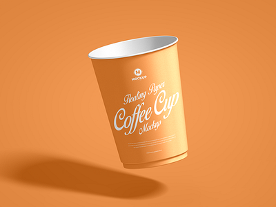 Free Floating Paper Cup Mockup