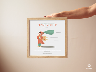 Free Woman Showing Wooden Frame Mockup branding download font frame frame mockup free free mockup freebie identity logo mock up mockup mockup free mockup psd mockups poster mockup print psd stationery template