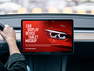 Free Car Display Tablet Mockup