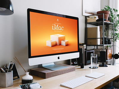 Free Workstation iMac Website Mockup