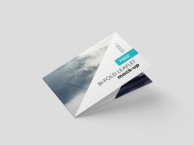 Free Horizontal Folded Brochure Mockup PSD