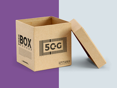 Free Moving Packaging Box Mockup