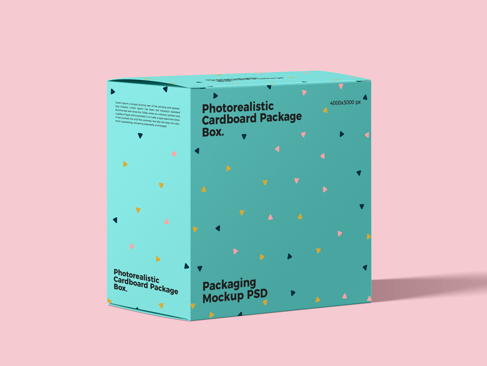 Download Free Photorealistic Cardboard Package Box Mockup PSD by ...