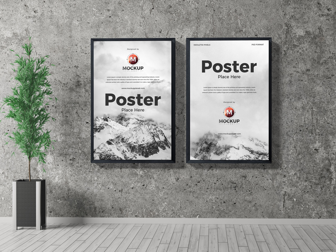 Download Free Indoor Poster Mockup PSD by Mockup Planet on Dribbble