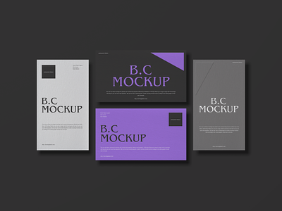 Top View Brand Business Card Mockup Design