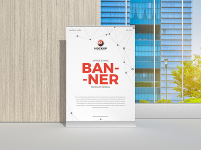 Free Office Stand Banner Mockup Design